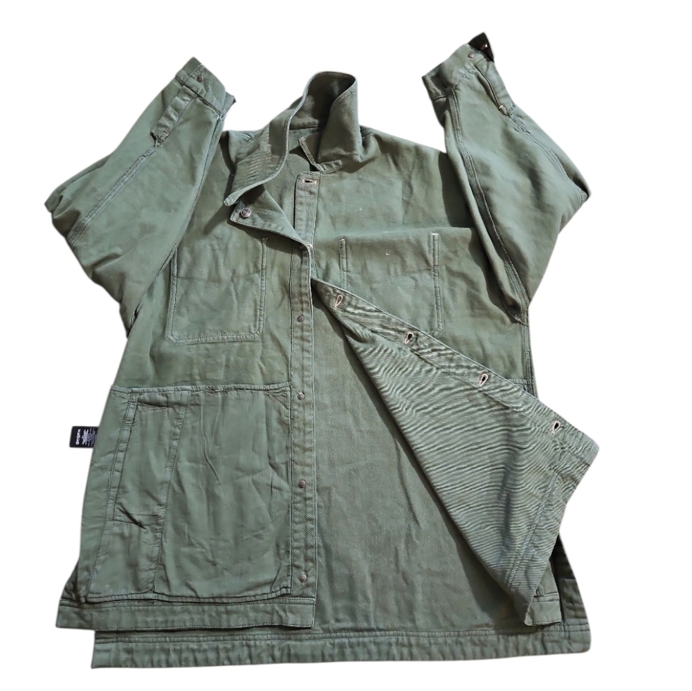 NWT Free People Green Jacket Denim Oversized Sz L - Picture 11 of 11